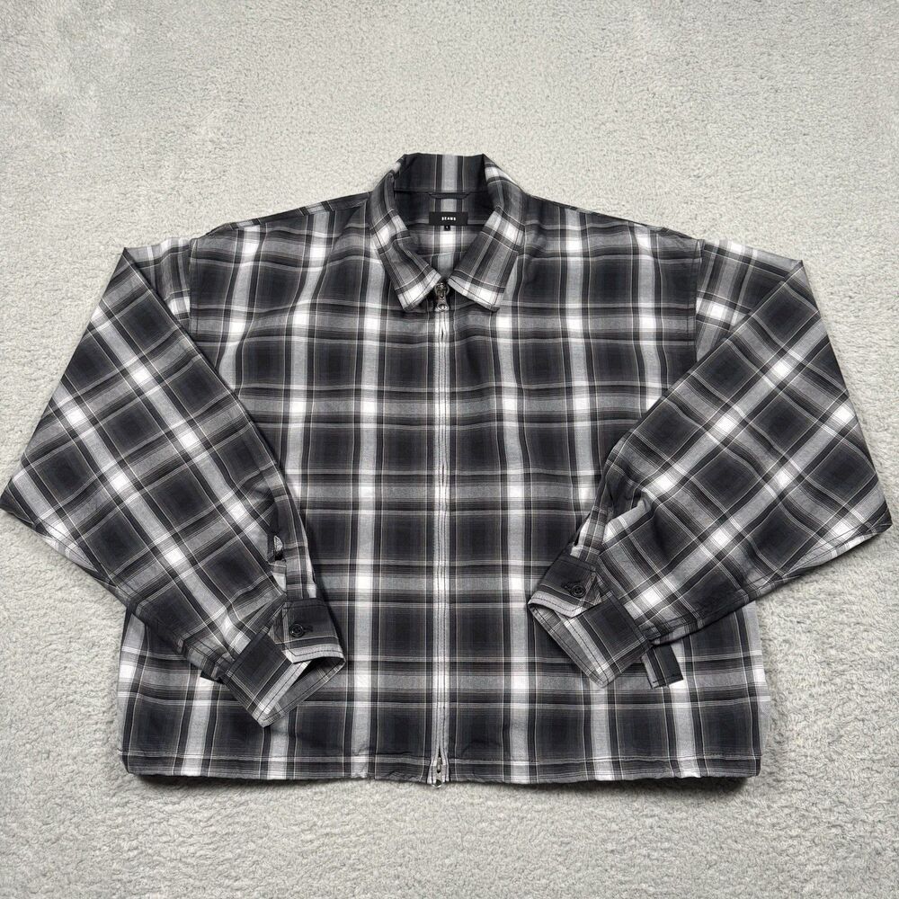Beams Plaid Zip Short Check Cropped Jacket Size Large